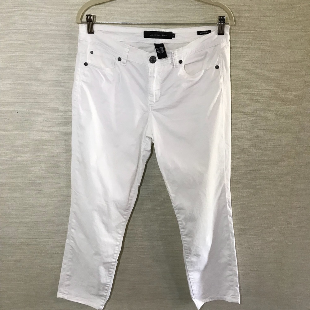 Calvin Klein Jeans White Skinny Crop Sz 10